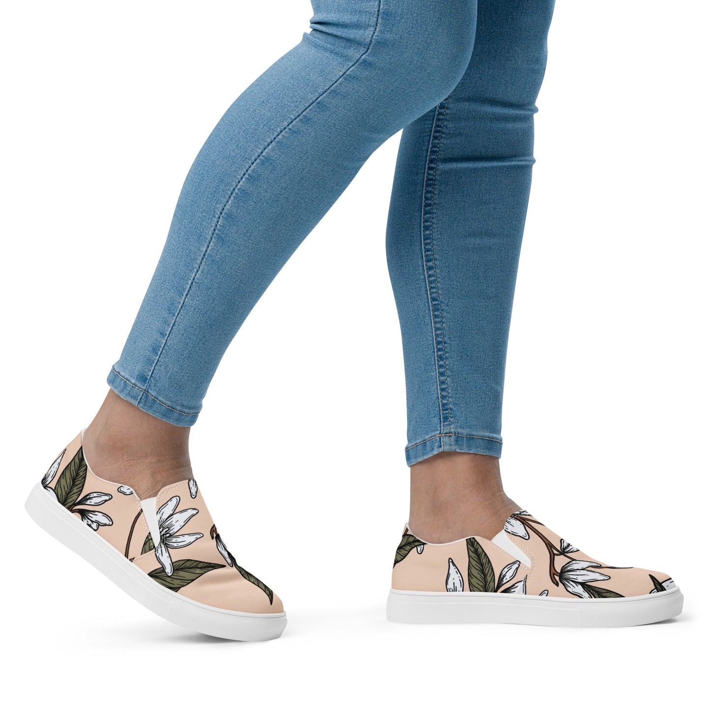 Coffee Flowers Women’s slip-on canvas shoes